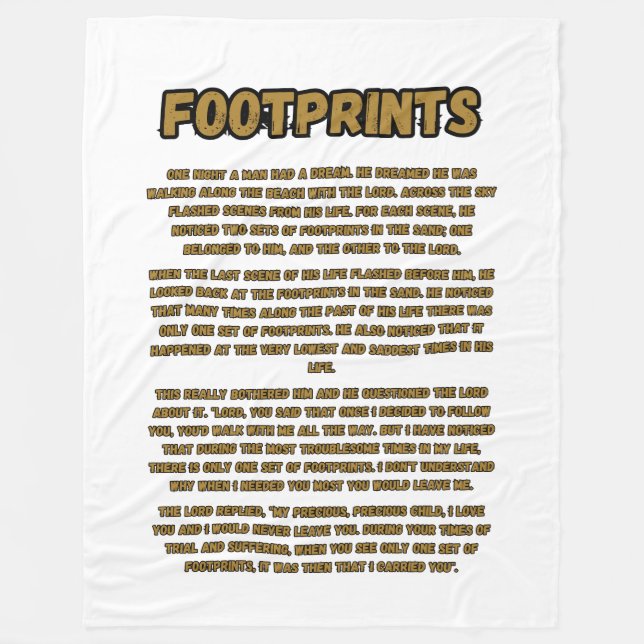 Fußspuren im Sandgebet Fleecedecke (Vorderseite)