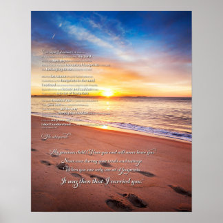 Fußspuren im Sandgedicht Poster
