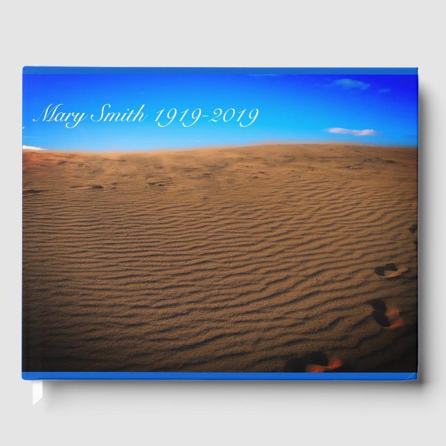 Fußspuren in der Sand-Beerdigung Gästebuch (Vorderseite)