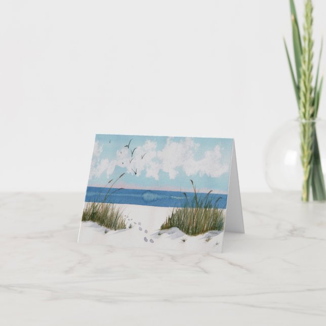 Fußspuren in der Sand Sympathy Card Karte (Vorderseite)