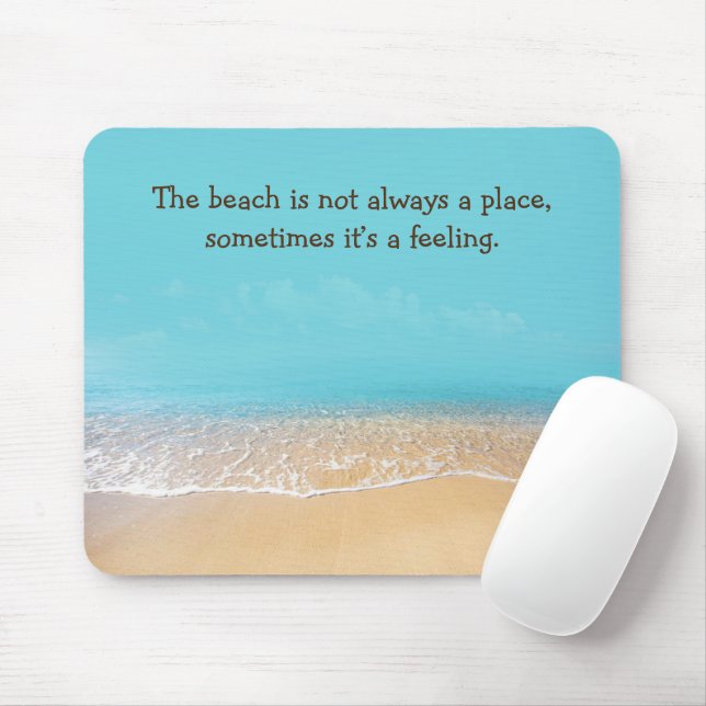 Fußspuren in Sand mit Beach Quote Mouse Pad Mousepad (Mit Mouse)