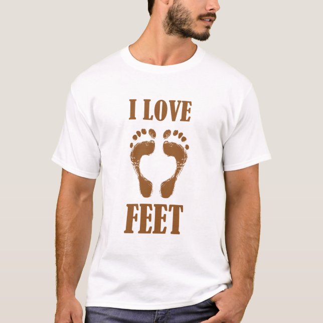 Fußspuren mit Fußspuren Funny Print Liebe T-Shirt (Vorderseite)