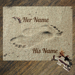 Fußstapfen Kuss im Sand Puzzle