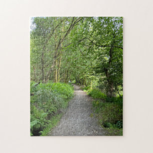 Fußweg durch Wälder auf der Isle of Bute Schottlan Puzzle