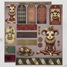 Fussy Cut Elements - Melancholoc Harlequin Briefbogen