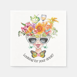 Fussy Flower Girl Party Babe Paper Napkin Serviette