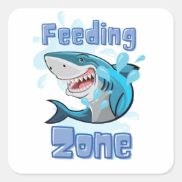 FUSSZONSCHARK , KARTOFFELSTIL QUADRATISCHER AUFKLEBER