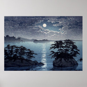 Futago Island Moonlight Matsushima Kawase Hasui Poster