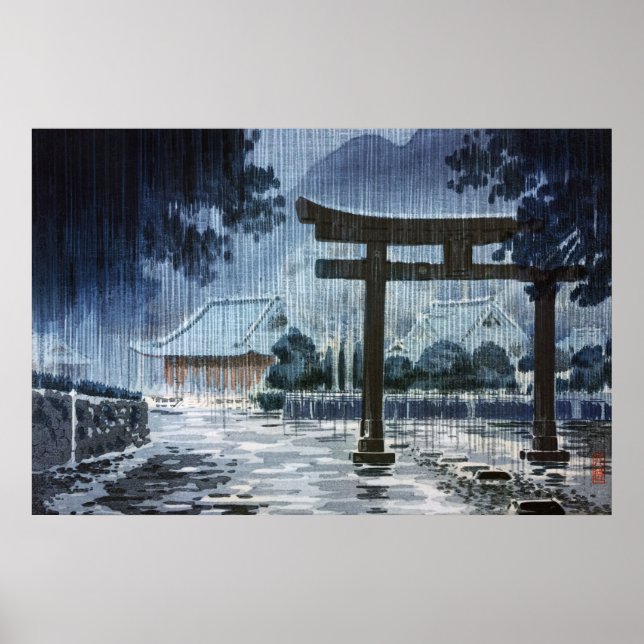 Futarazan Shrine in Nikko von Tsuchiya Koitsu Poster (Vorne)