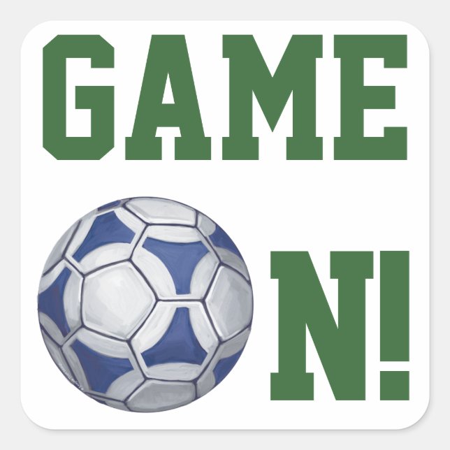 Futbal Quadratischer Aufkleber (Vorderseite)