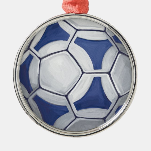 Futbal Silbernes Ornament (Vorne)