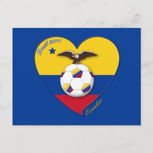 Fútbol de ECUADOR. Ecuadorianische Nationalmannsch Postkarte (Vorderseite)