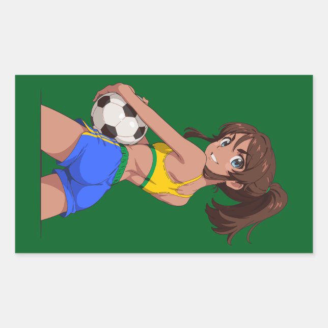 Futbol Girl Brasilien 2 Rechteckiger Aufkleber (Vorderseite)