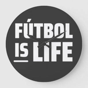 futbol is life, soccer, football, amercian footbal große wanduhr