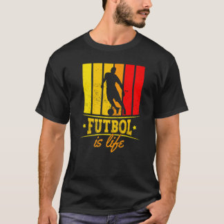 Futbol is Life Vintag Soccer Player Football Spion T-Shirt