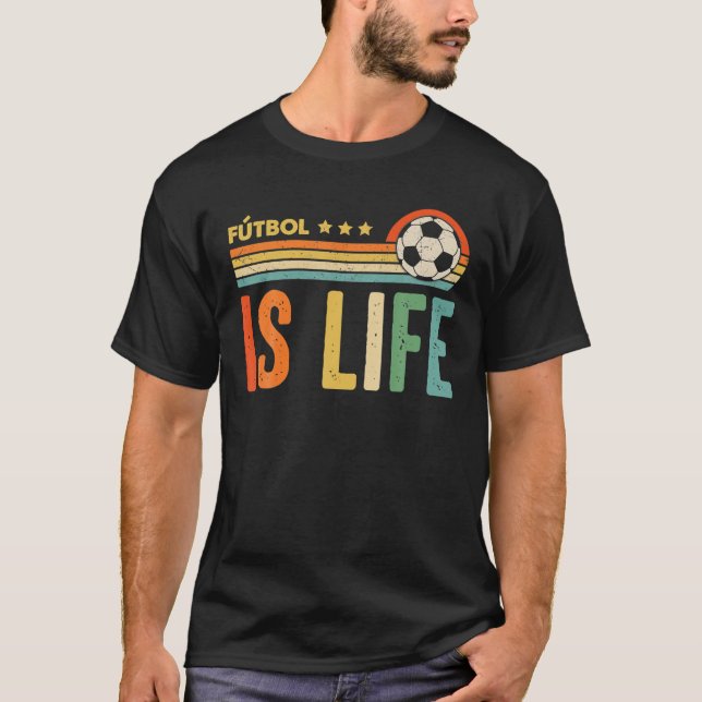 Futbol ist Life Football Lover Soccer Funny Vintag T-Shirt (Vorderseite)