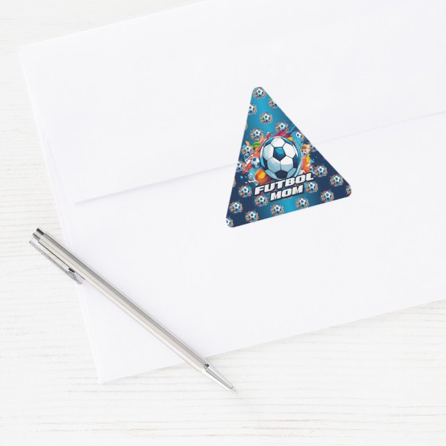 Futbol Mama Soccer Ball Muster Dreieckiger Aufkleber (Von Creator hochgeladen)