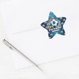 Futbol Mama Soccer Ball Muster Stern-Aufkleber