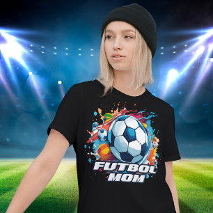 Futbol Mama Soccer Ball Muster T-Shirt
