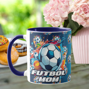 Futbol Mama Soccer Ball Muster Tasse