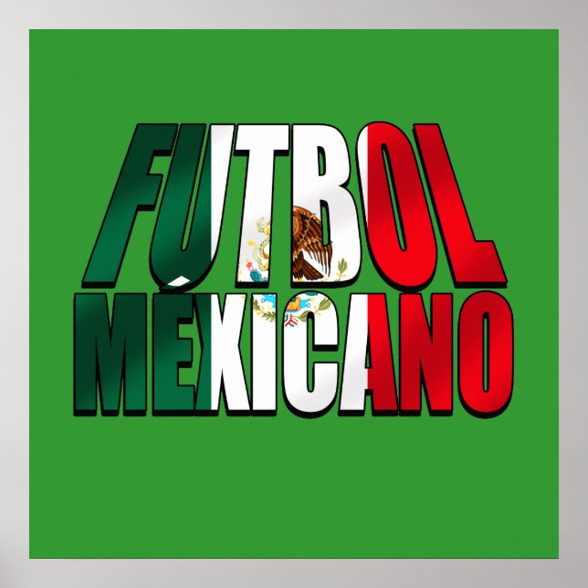 Futbol Mexicano - Fußball liebt das Logo der mexik Poster (Vorne)