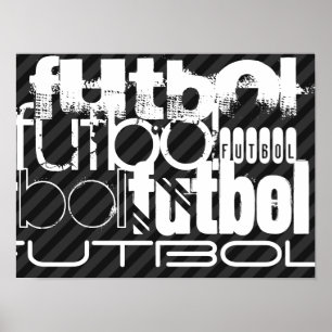 Futbol; schwarze und dunkelgraue Streifen Poster