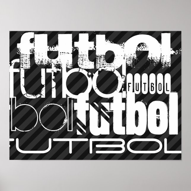 Futbol; schwarze und dunkelgraue Streifen Poster (Vorne)