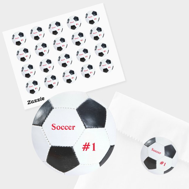 Futbol Soccer Ball Sport Name und Alter Runder Aufkleber (Von Creator hochgeladen)