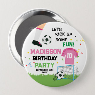 Futbol Soccer Birthday party Button