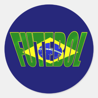 Futebol Brasil Bandeira Brasilianische Flagge Fute Runder Aufkleber