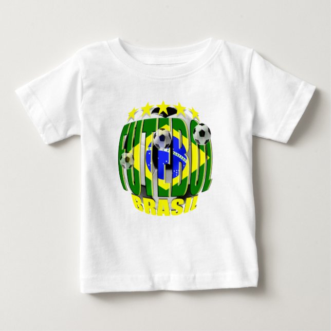 Futebol Fünf-Sternegeschenke runden Brasilien Baby T-shirt (Vorderseite)