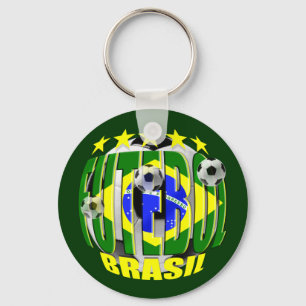 Futebol Fünf-Sternegeschenke runden Brasilien Schlüsselanhänger