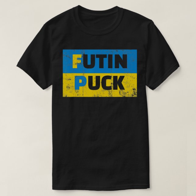 Futin Puck Pro Ukraine für mehr Frieden in der Wel T-Shirt (Design vorne)