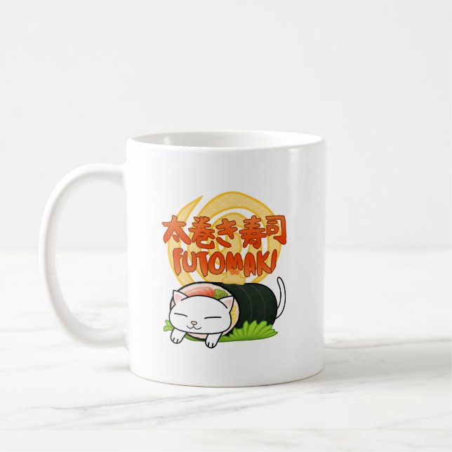 Futomaki Sushi Cat Kaffeetasse (Links)