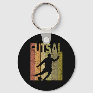 Futsal Vintage Hallenfußball Futsal-Spieler Retro Schlüsselanhänger