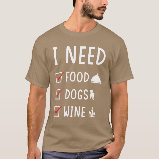 Futter Hunde Weinfreunde T-Shirt (Vorderseite)