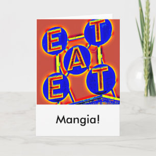 Futter/Mangia Grußkarte Karte