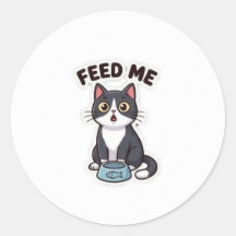 Füttere mich! Hungrige Katze Süßer Aufkleber