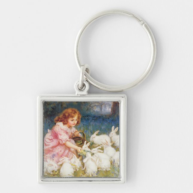 Füttern der Kaninchen Schlüsselanhänger (Vorne)