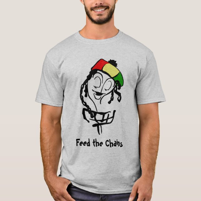 Füttern Sie die Ketten, Rasta Korb T-Shirt (Vorderseite)