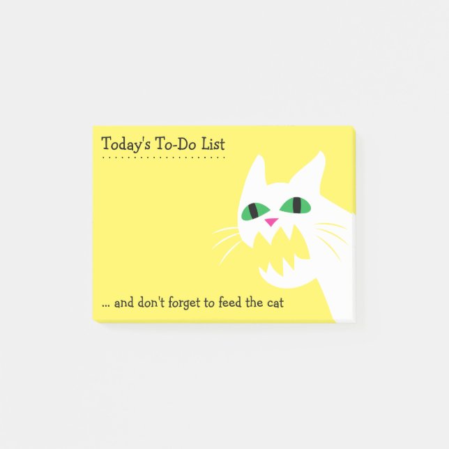 Füttern Sie die lustige Katze Zu-Tun, oder Honig Post-it Klebezettel (Vorderseite)