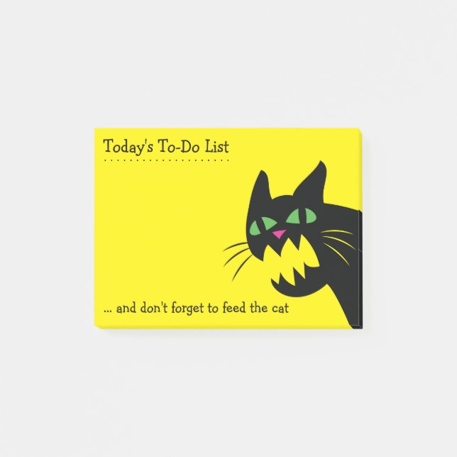 Füttern Sie die lustige Katze Zu-Tun, oder Honig Post-it Klebezettel (Vorderseite)