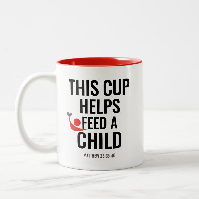 Füttern Sie eine Kinderscripture-Tasse Zweifarbige Tasse (Links)