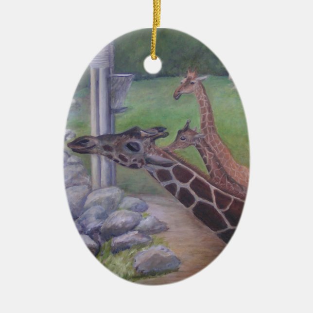 FÜTTERN von ZEIT an der JACKSONVILLE-ZOO Keramik Ornament (Vorne)