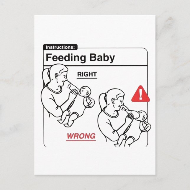 Fütternd Baby Postkarte (Vorderseite)