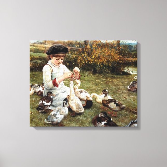 Fütternd Ducks Leinwanddruck (Vorderseite)
