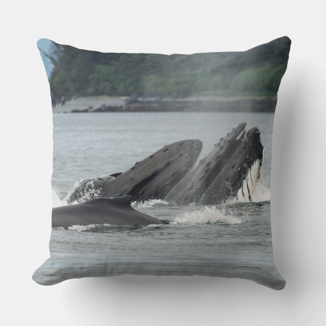 Fütternd Humpbackwale Kissen (Vorderseite)
