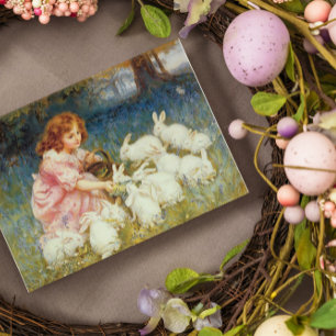 Fütternd Kaninchen Rechteckiger Aufkleber