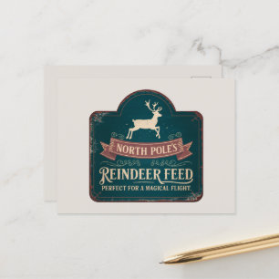 Fütternd Nordpol-Rentiere Feiertagspostkarte