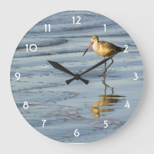 Fütternd Sandpiper Große Wanduhr
